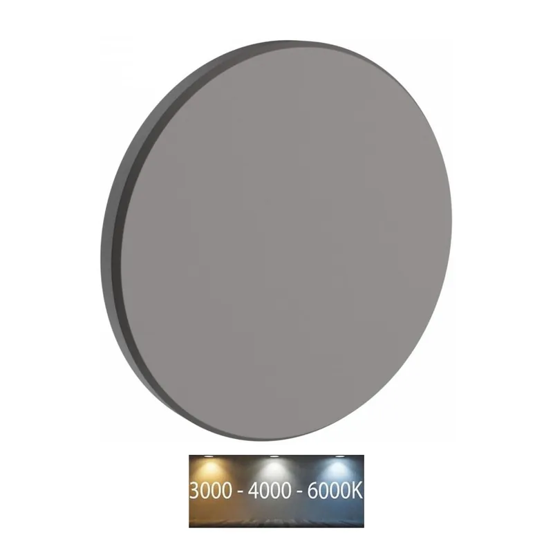 LED Venkovní nástěnné svítidlo PIATTA LED/18W/230V 3000/4000/6000K pr. 25 cm IP44 šedá Horká Nabídka