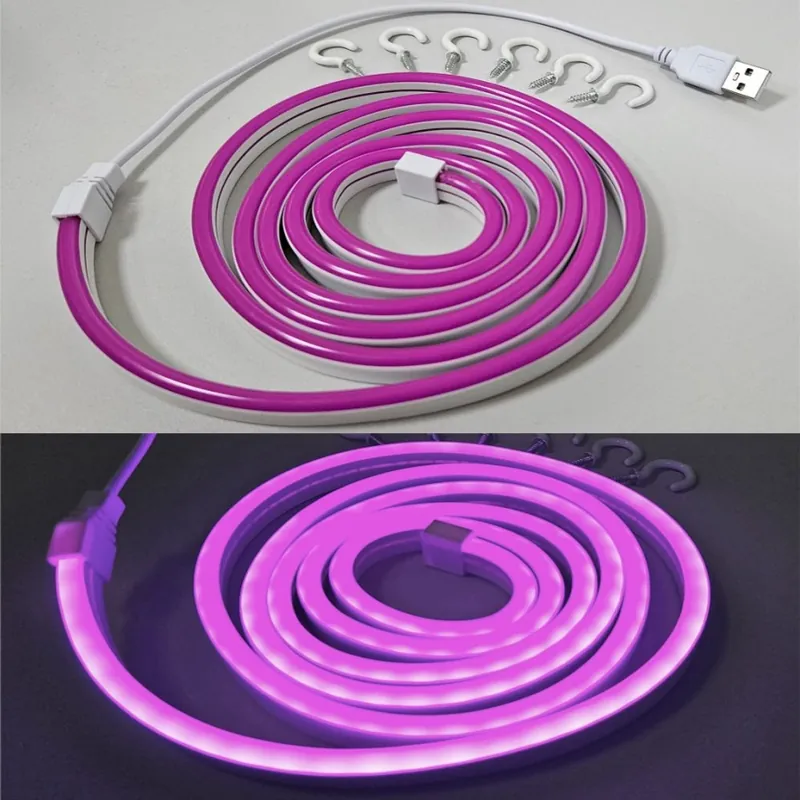 Nová Kolekce LED Flexibilní pásek NEON LED/5V USB 1,8 m fialová