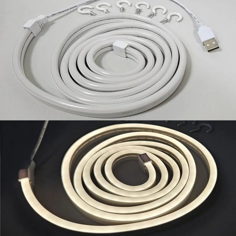 Super Cena LED Flexibilní pásek NEON LED/5V USB 1,8 m bílá