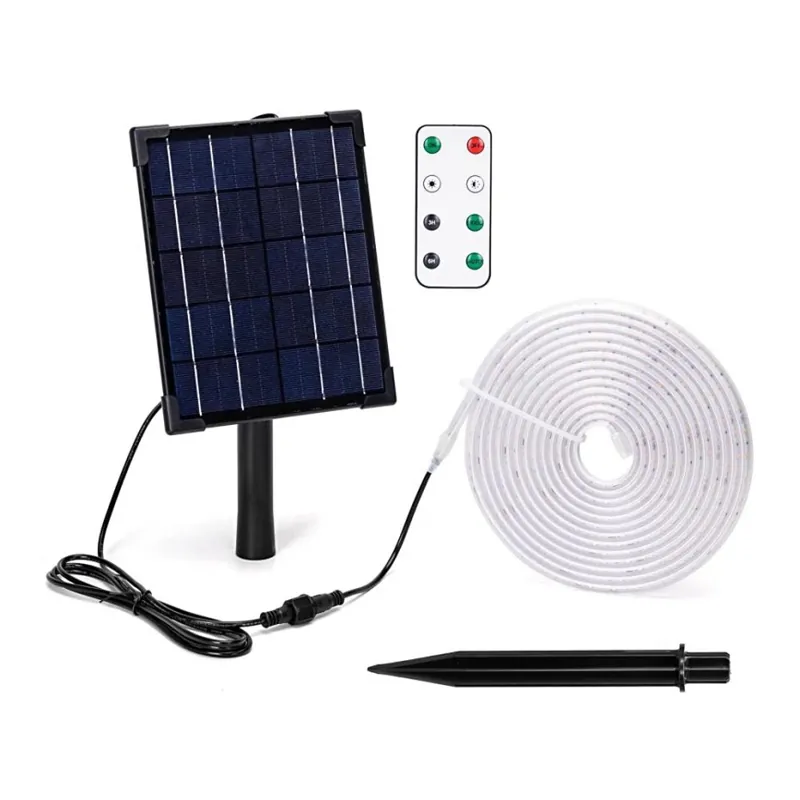 Aigostar - LED Stmívatelný solární pásek LED/5W/3,2V 5 m 2700K IP65 4000 mAh + dálkové ovládání Výhodná Nabídka