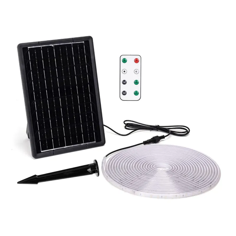 Aigostar - LED Stmívatelný solární pásek LED/10W/3,2V 10 m 6500K IP65 8000 mAh + dálkové ovládání Expresní Doručení