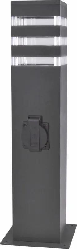 Akční Cena Venkovní lampa se zásuvkou TEKSAS 1xE27/20W/230V 44 cm IP44 antracit