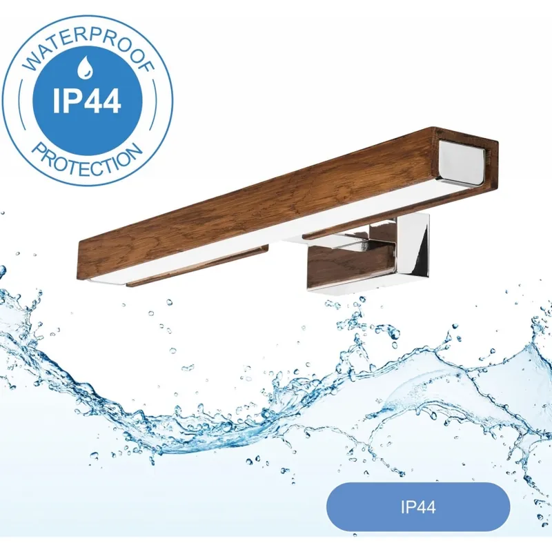 Ověřený Brilagi - LED Koupelnové osvětlení zrcadla WOODY MIRROR LED/8W/230V 40 cm IP44 dub třešeň/lesklý chrom