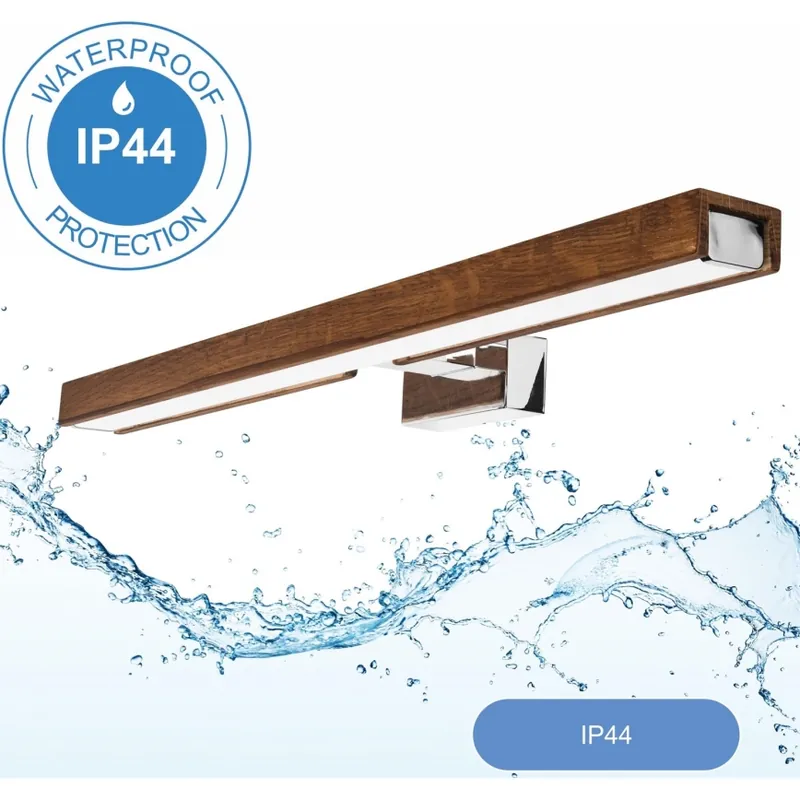 Brilagi - LED Koupelnové osvětlení zrcadla WOODY MIRROR LED/12W/230V 60 cm IP44 dub třešeň/lesklý chrom Časově Omezené