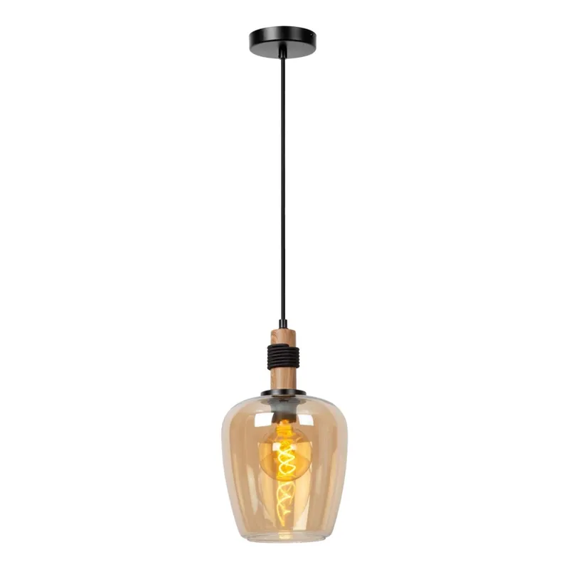 Lucide 45408/22/62 - Lustr na lanku ILONA 1xE27/40W/230V pr. 22 cm černá/béžová Aktuální