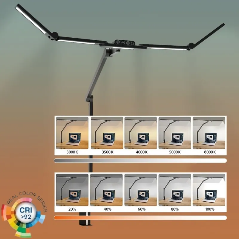 Brilagi - LED Stmívatelná flexibilní stolní lampa VARIO LED/24W/230V 3000-6500K CRI 92 černá Bezpečná Platba
