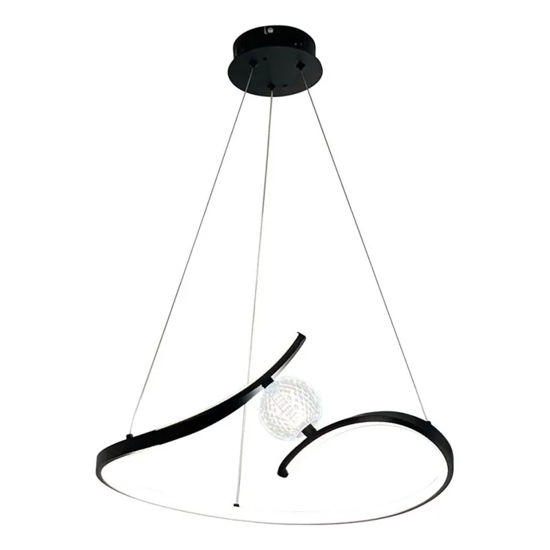 Oblíbený LED Lustr na lanku PERLA LED/34W/230V černá