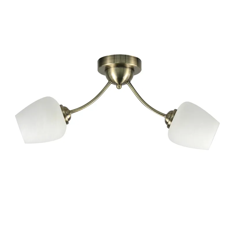 Akční Nabídka Přisazený lustr ZINA 2xE27/40W/230V mosaz/bílá
