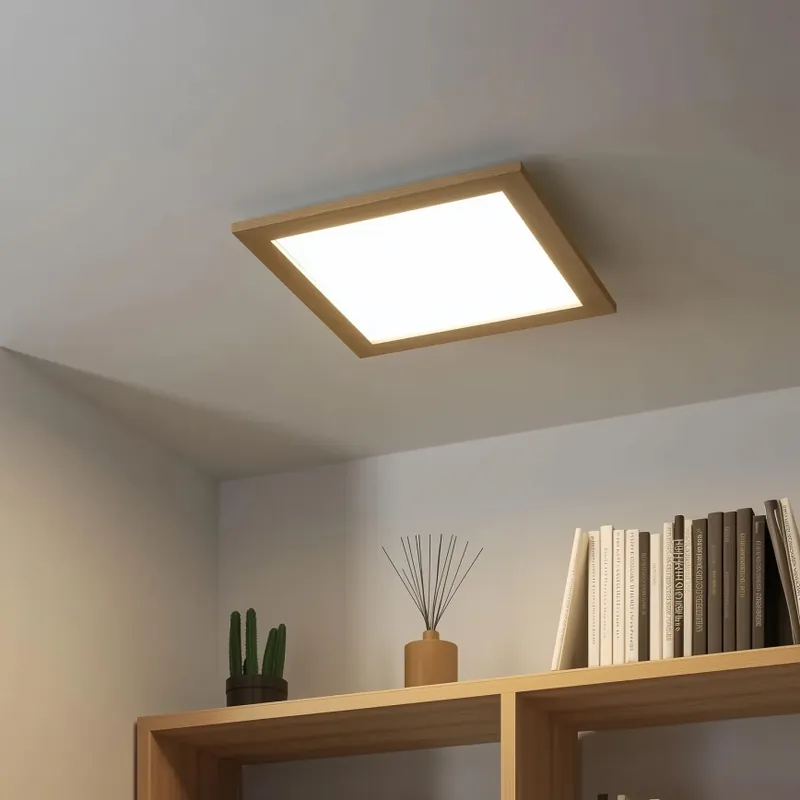 Originální Eglo - LED RGBW Stmívatelný přisazený panel SALOBRENA-C WOOD LED/21W/230V 2700-6500K 49,5x49,5 cm hnědá + dálkové ovládání