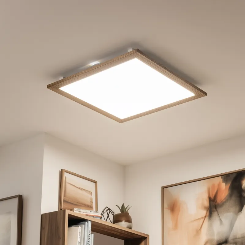 Eglo - LED RGBW Stmívatelný přisazený panel SALOBRENA-C WOOD LED/34W/230V 2700-6500K 64x64 cm hnědá + dálkové ovládání Bezpečná Platba
