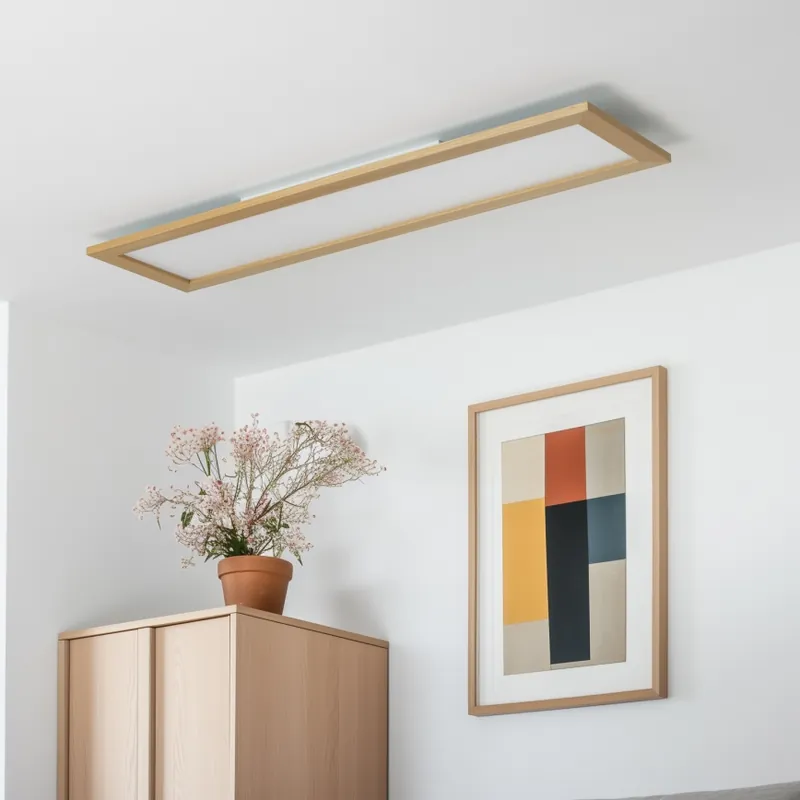 Eglo - LED RGBW Stmívatelný přisazený panel SALOBRENA-C WOOD LED/34W/230V 2700-6500K 34x124 cm hnědá + dálkové ovládání Autentický