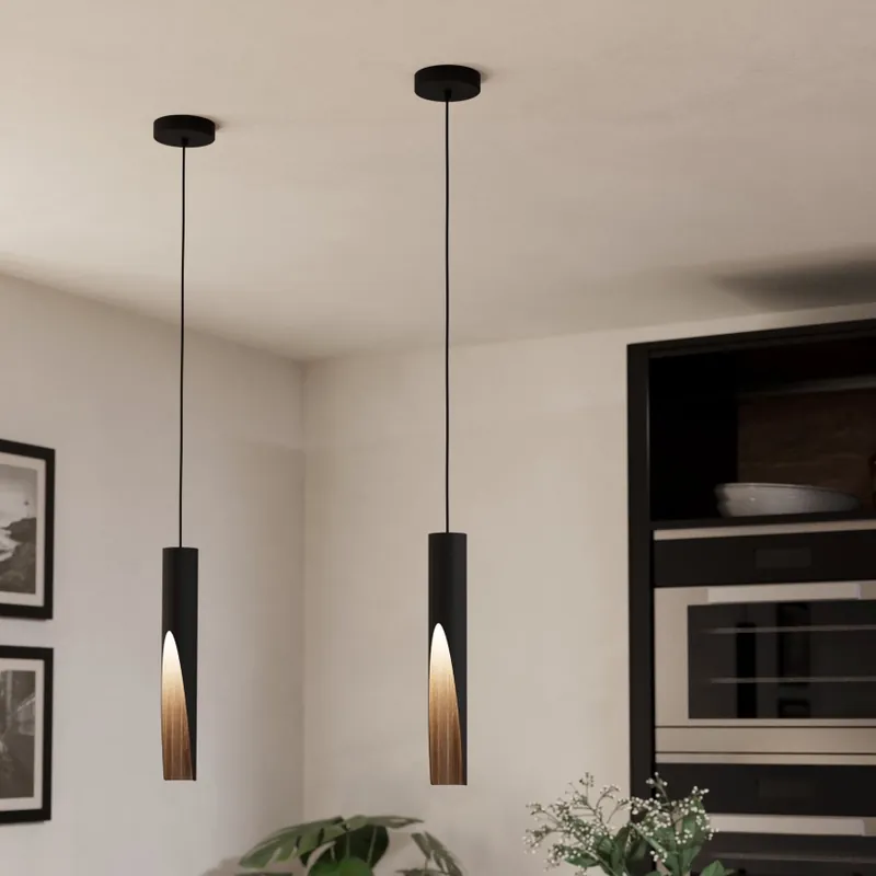 Autentický Eglo - LED Lustr na lanku 1xGU10/4,5W/230V 3000K černá/hnědá
