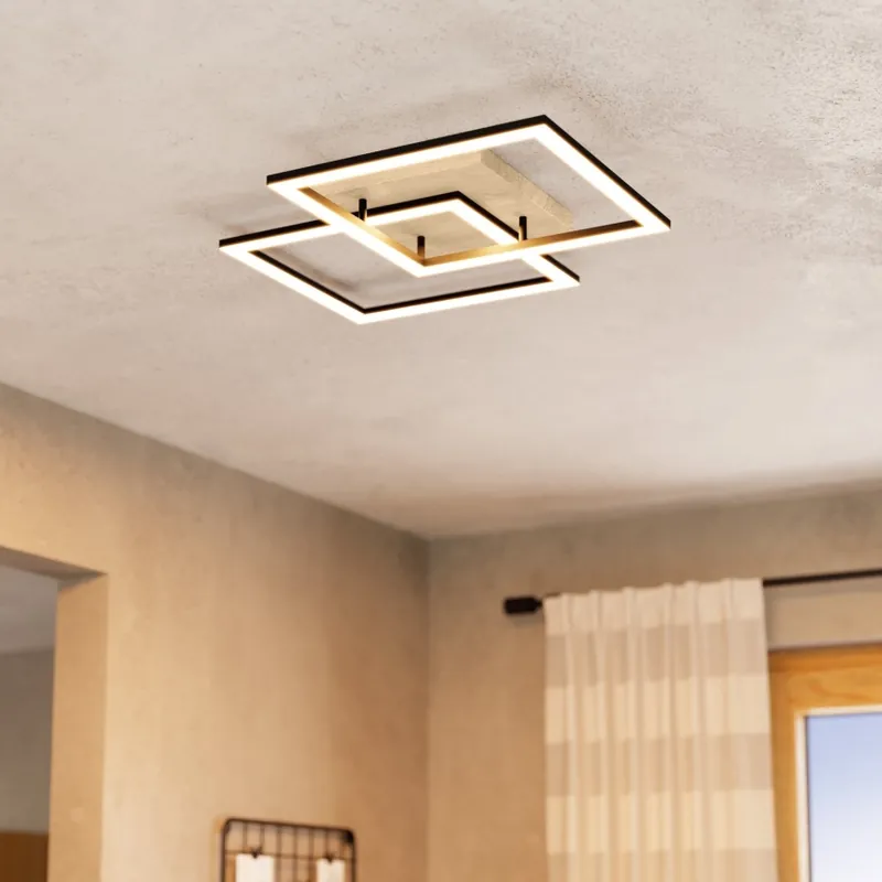 Super Cena Eglo - LED Stmívatelné přisazený lustr 4xLED/32W/230V 2700-6500K hnědá/černá