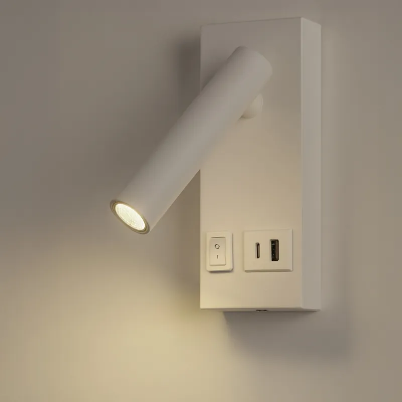 Poslední Šance LED Nástěnné bodové svítidlo s USB CHARGE LED/2W/230V bílá