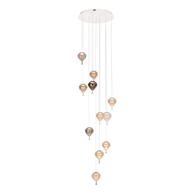 MAXLIGHT P0526D - LED Stmívatelný lustr na lanku PALLONCINI 11xLED/6W/230V pr. 45 cm čirá/béžová/kouřová Výhodná Nabídka