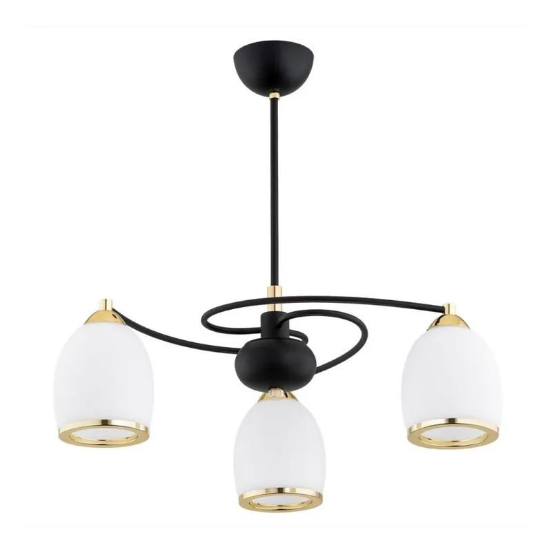 Aktuální Argon 6144 - Lustr na tyči AVILA PLUS 3xE27/15W/230V černá/zlatá/bílá