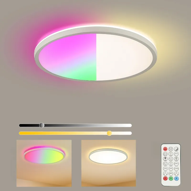Výhodná Nabídka Brilagi - LED RGBW Stmívatelné stropní svítidlo ULTRA SLIM LED/18W/230V 2700-6500K pr. 30 cm bílá + dálkové ovládání