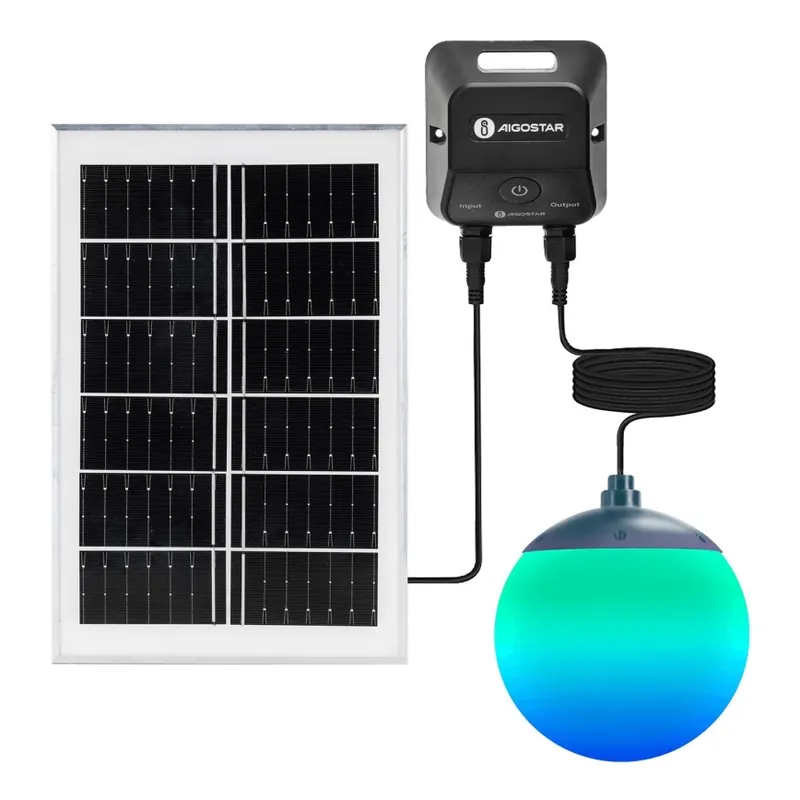 Aigostar - LED RGBW Stmívatelný solární lustr MESH LED/20W/3,7V 4000 mAh 2700K-6500K IP65 pr. 15 cm Zlevněný