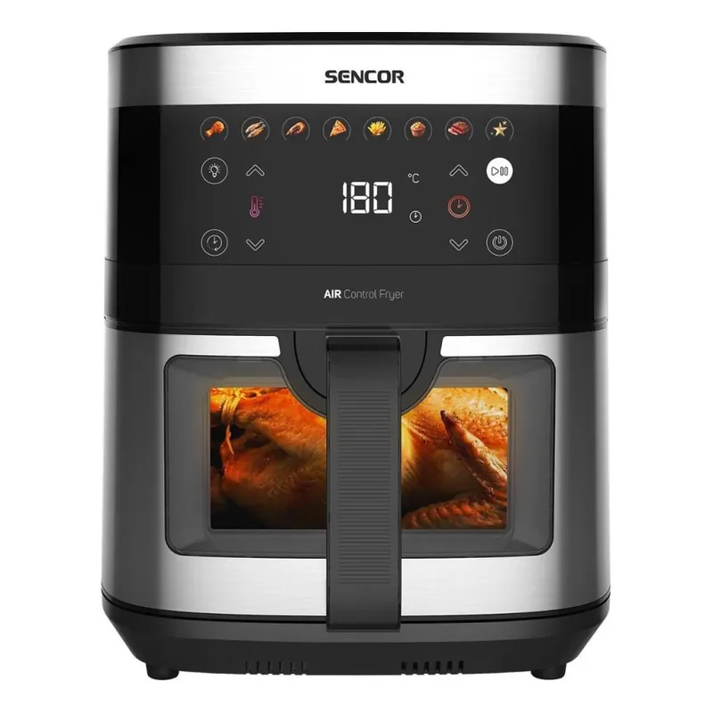 Sencor - Horkovzdušná fritéza 9 l 1700W/230V černá/matný chrom Dokud Zásoby Vydrží