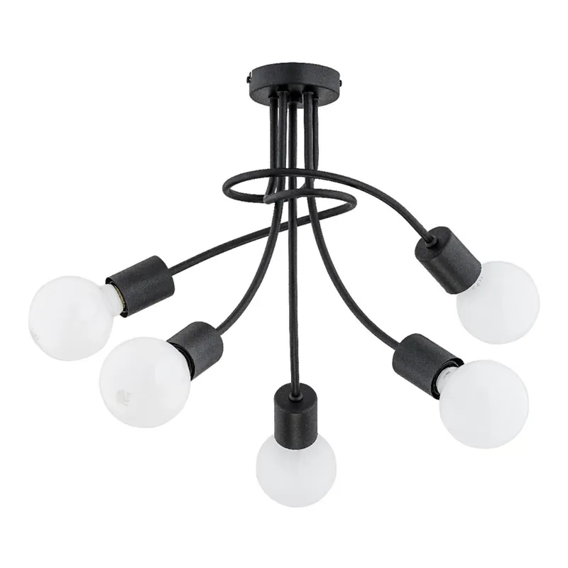 Přisazený lustr PLENA 5xE27/15W/230V černá Časově Omezené