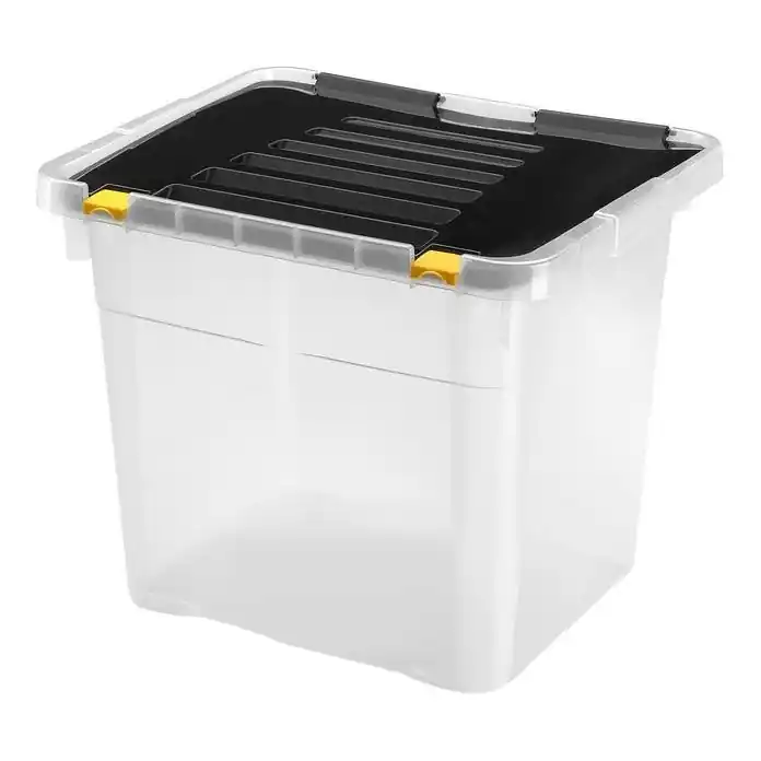 Výprodej Úložný box 36 l černá/čirá