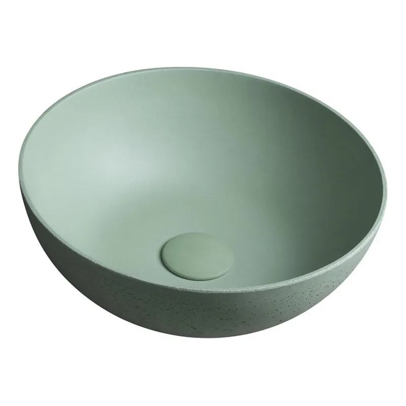 Sapho - Umyvadlo na desku FORMIGO pr. 39 cm beton/zelená Výhodná Nabídka