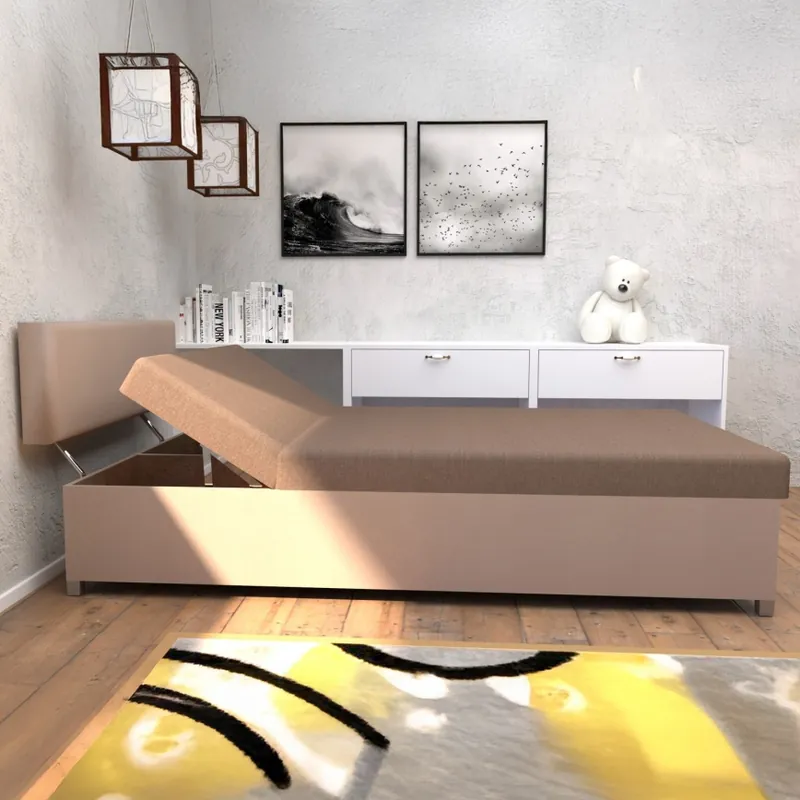 Akční Cena Čalouněná válenda s polohováním a úložným prostorem DALLAS 108x205 cm hnědá/tmavě hnědá