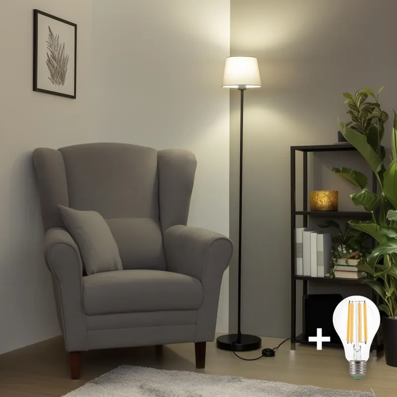 Aktuální Brilagi - LED Stojací lampa CERIA 1xE27/40W/230V pr. 20,5 cm šedá/černá