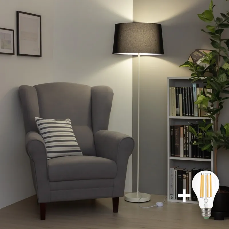 Sleva Brilagi - LED Stojací lampa CERIA 1xE27/40W/230V pr. 45 cm černá/bílá