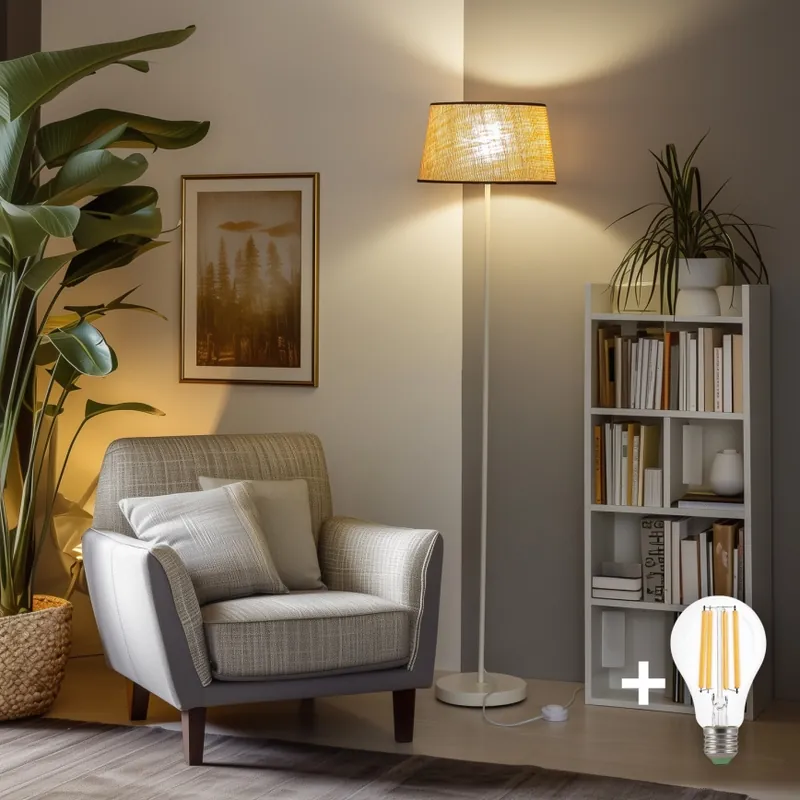 Brilagi - LED Stojací lampa CERIA 1xE27/40W/230V pr. 35 cm béžová/bílá Dokud Zásoby Vydrží