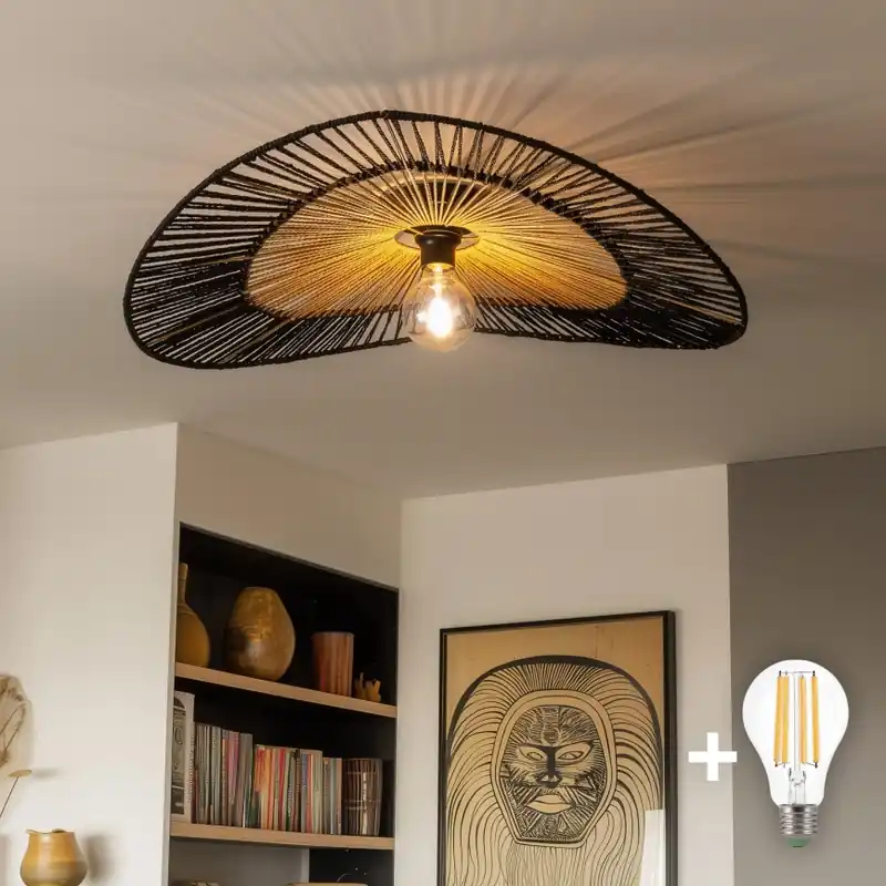 Brilagi - LED Přisazený lustr CERIA BOHO 1xE27/40W/230V pr. 50 cm černá/hnědá Vrácení Zdarma