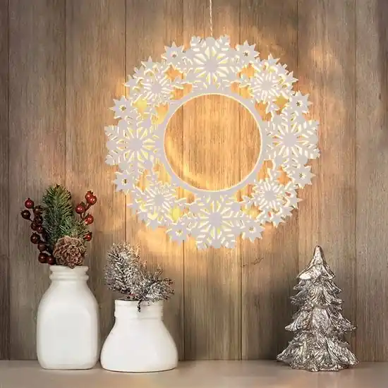 Značkový LED Vánoční dekorace 10xLED/2xAA teplá bílá věnec