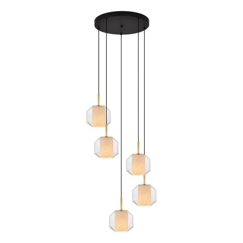 Zuma Line - Lustr na lanku 5xE27/25W/230V pr. 73 cm zlatá/černá Výhodná Nabídka