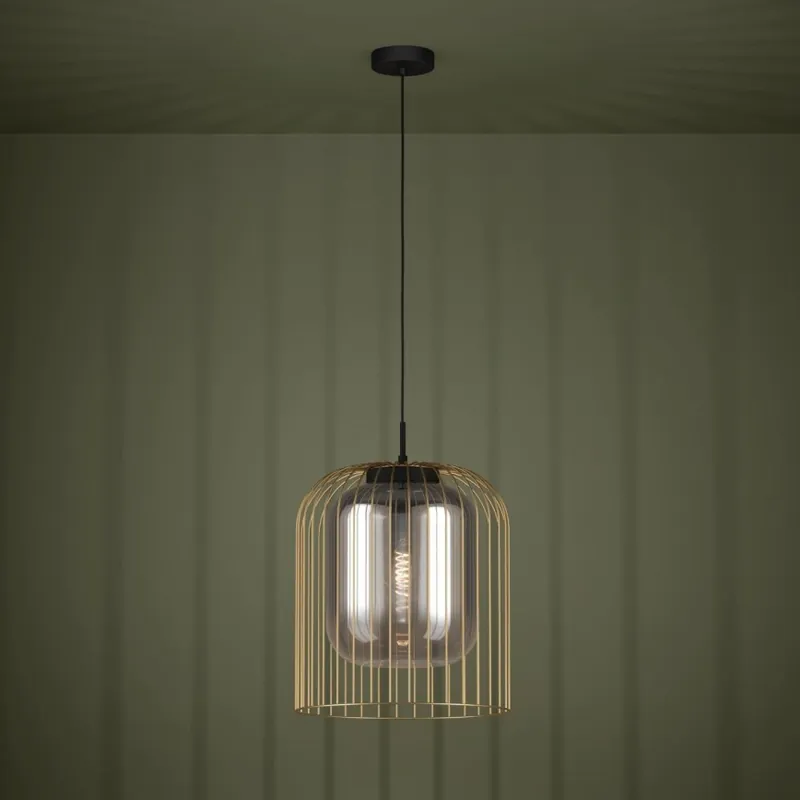 Aktuální Eglo 39695 - Lustr na lanku CAMINATA 1xE27/40W/230V černá/zlatá