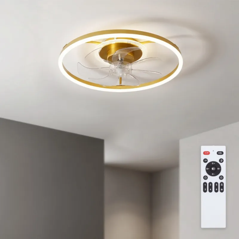 Brilagi - LED Stmívatelný stropní ventilátor LED/66W/230V 3000-6500K pr. 55 cm bílá/zlatá + dálkové ovládání Novinka
