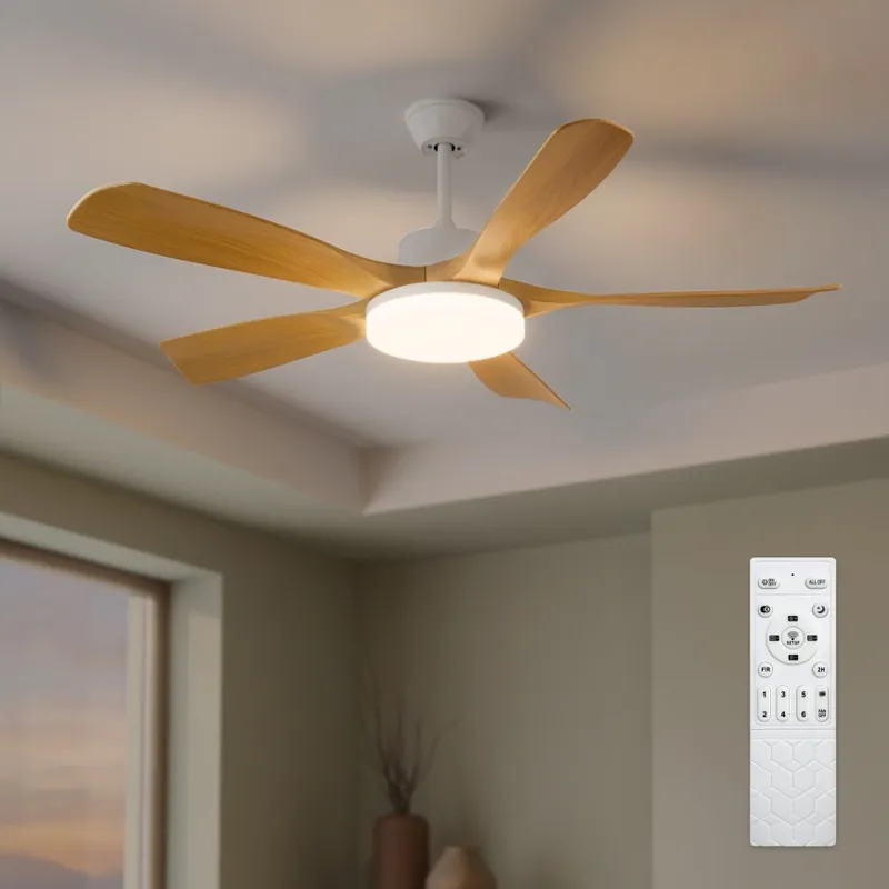 Brilagi - LED Stmívatelný stropní ventilátor LED/34W/230V 3000-6500K pr. 132 cm bílá/hnědá + dálkové ovládání Ihned K Objednání