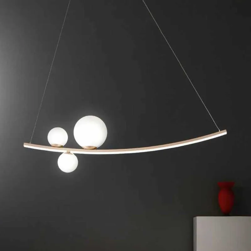 Ondaluce - LED Stmívatelný lustr na lanku ALTALENA LED/48W/230V zlatá/bílá Speciální Cena
