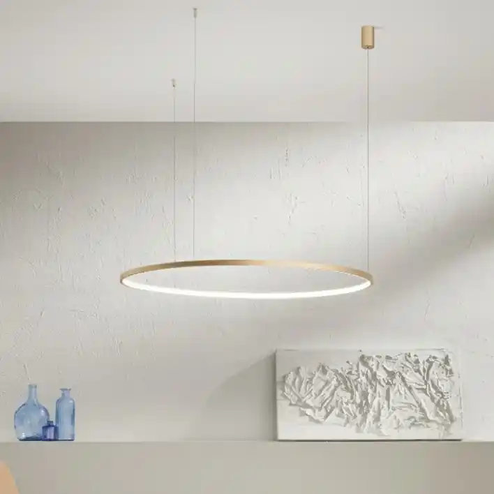 Super Cena Ondaluce - LED Stmívatelný lustr na lanku SOEL LED/38W/230V pr. 80 cm zlatá