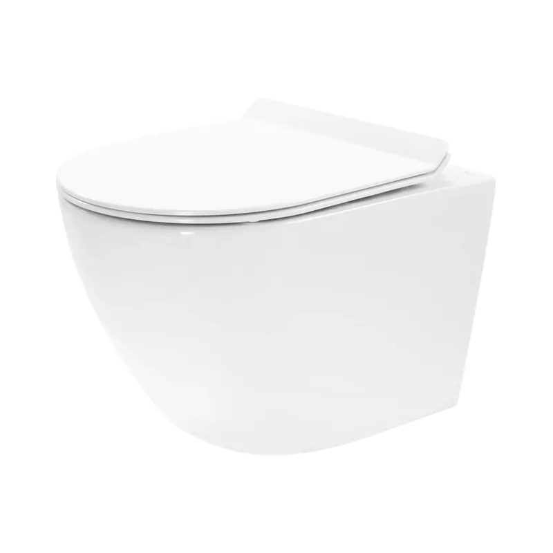 Hit Sezóny REA-C1400 - Závěsné WC s prkénkem CARTER RIMLESS keramika/bílá
