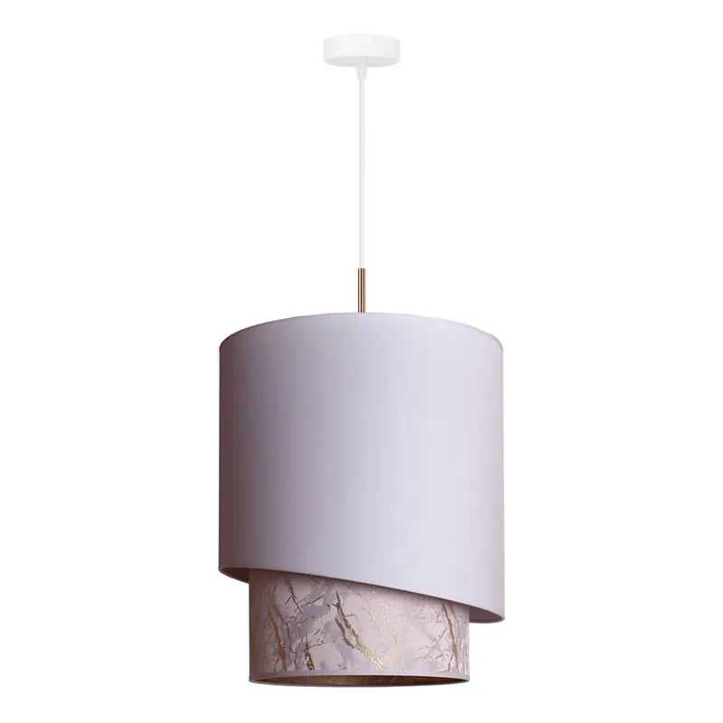 Duolla - Lustr na lanku PARIS 1xE27/15W/230V pr. 40 cm bílá/béžová Cenový Hit