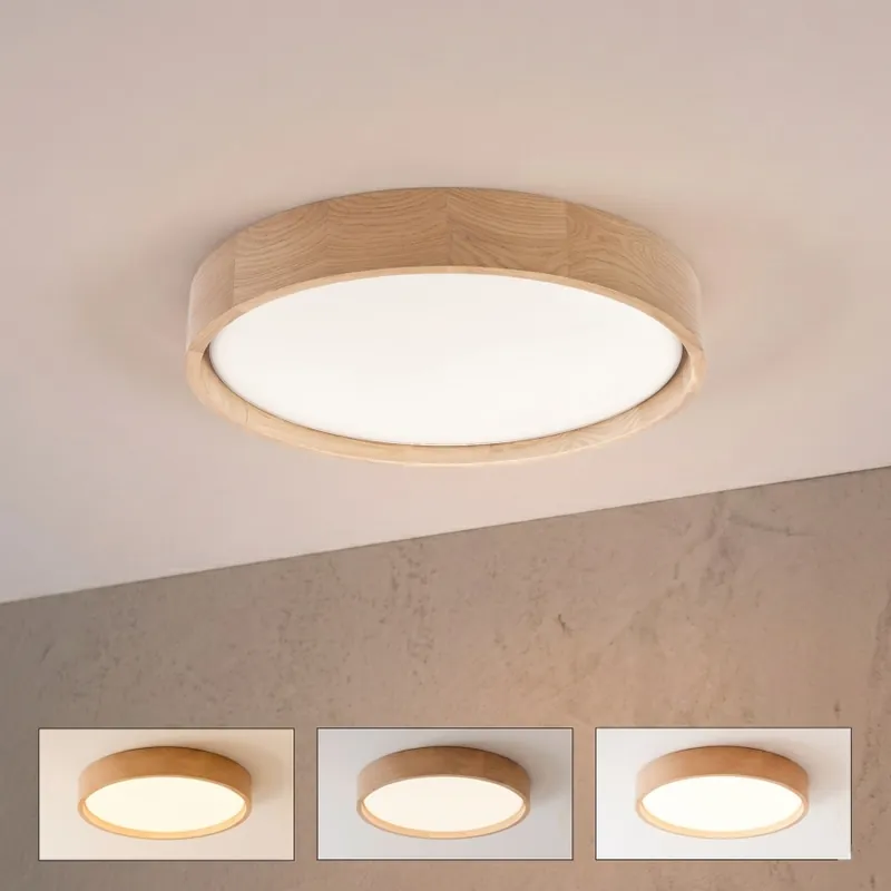 Brilagi - LED Stmívatelné stropní svítidlo MANAROLA SMART LED/24W/230V 3000-6000K Wi-Fi Tuya Beacon pr. 41 cm dub + dálkové ovládání Akční Nabídka