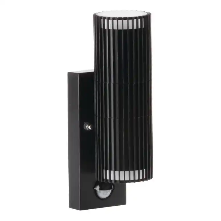 Pouze Dnes Venkovní nástěnné bodové svítidlo se senzorem pohybu a soumraku RADILO 2xGU10/11W/230V IP44 černá