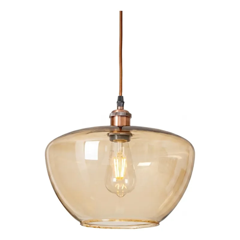 Vrácení Zdarma Lustr na lanku SEVENTIES E27/60W/230V kouřová/hnědá