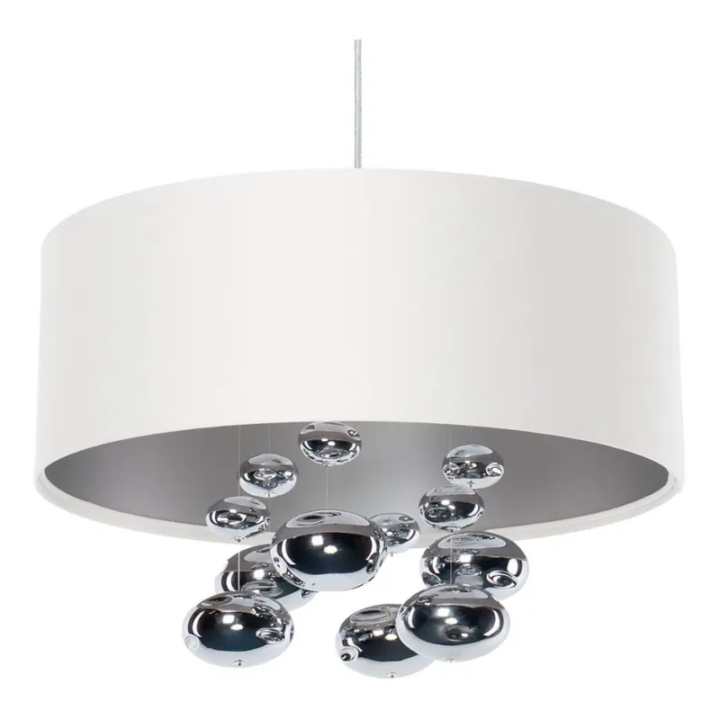 Značkový Lustr na lanku BUBBLE 1xE27/60W/230V pr. 50 cm bílá