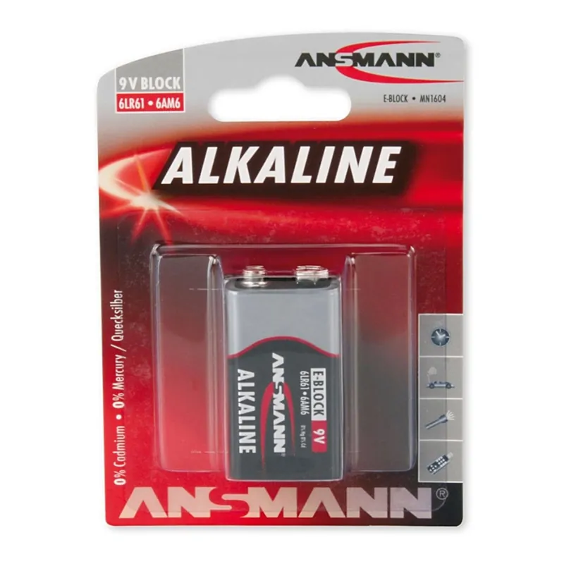 Ansmann 09887 6LR61 9V Block RED - alkalická baterie 9V Zlevněný