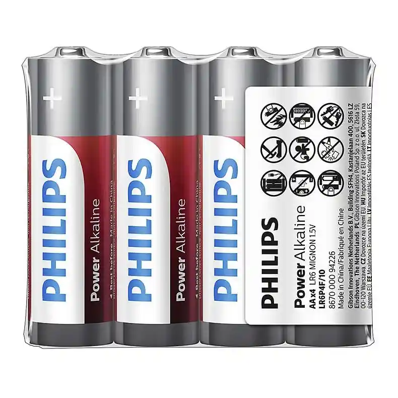 Philips LR6P4F/10 - 4 ks Alkalická baterie AA POWER ALKALINE 1,5V 2600mAh Zlevněný