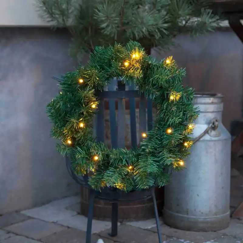 Jen Po Omezenou Doba Eglo - LED Venkovní vánoční věnec se senzorem 20xLED/0,064W/3xAA IP44 pr. 38 cm