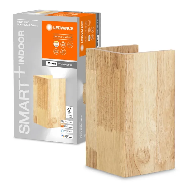 Horká Nabídka Ledvance - LED Stmívatelné nástěnné svítidlo SMART+ WOOD LED/12W/230V 3000-6500K Wi-Fi