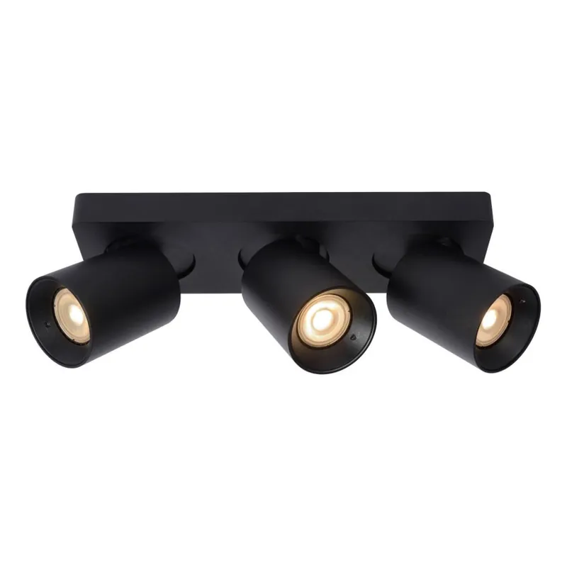 Originální Lucide 09929/15/30 - LED Stmívatelné bodové svítidlo NIGEL 3xGU10/5W/230V 2200-3000K černá CRI 95