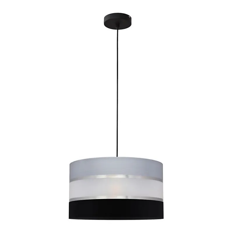 Lustr na lanku HELEN 1xE27/15W/230V pr. 35 cm černá/šedá/stříbrná Poslední Šance